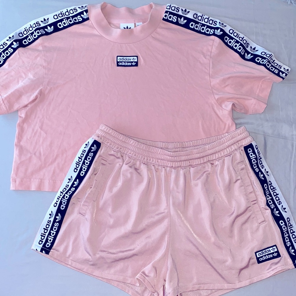 Pink Adidas Short Set